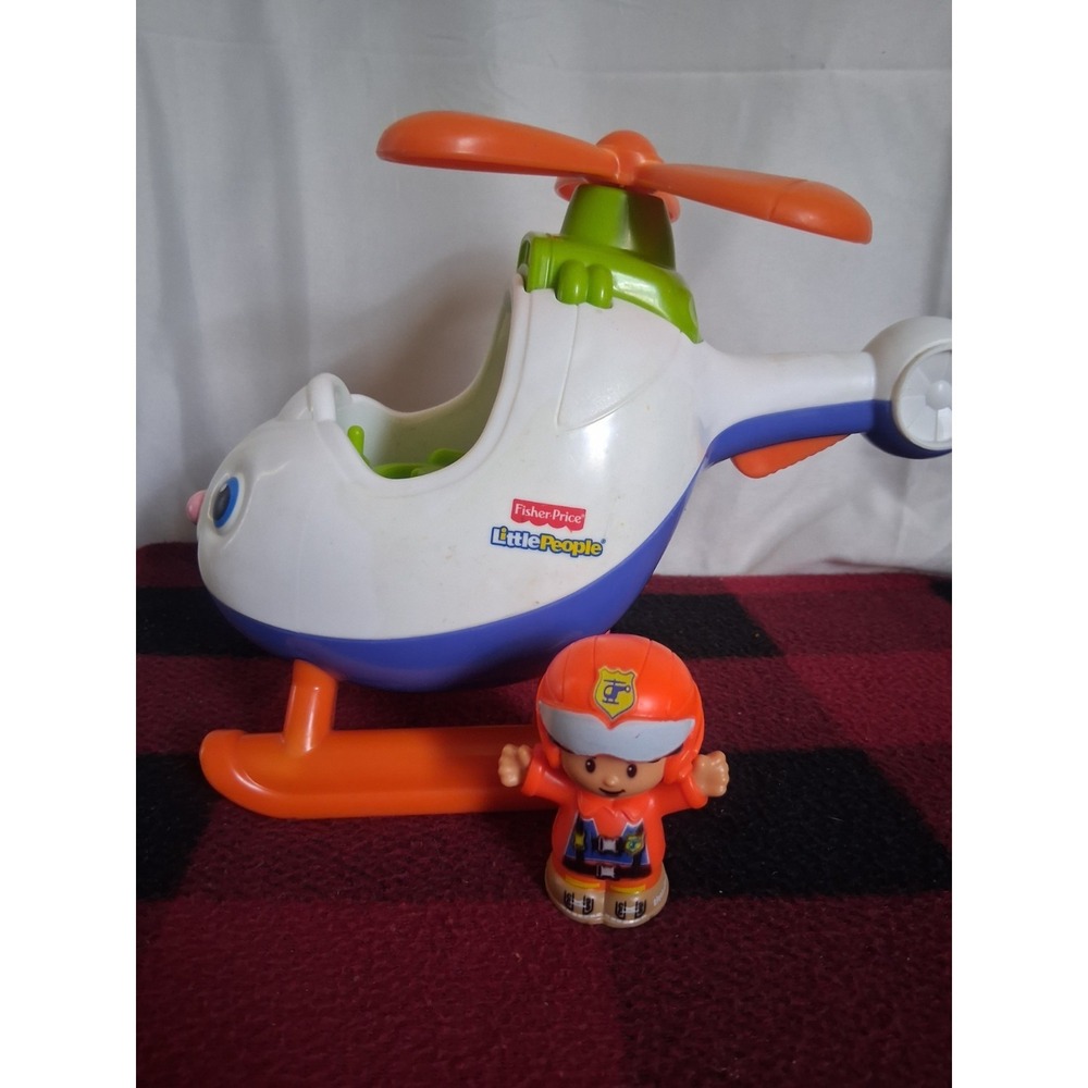 Fisher Price Little People Helicopter Pretend Play Toy with Sounds Mattel (Read)